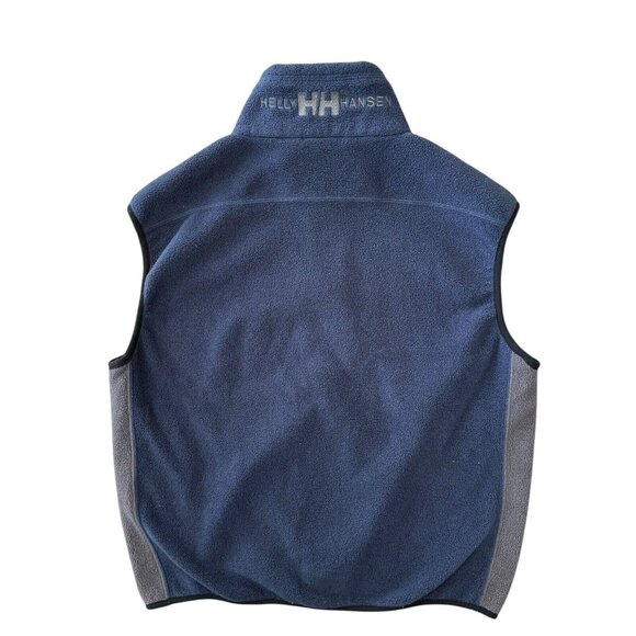 Helly Hansen Fleece Vest Mens Large Full Zip Sleeveless Sweater Mock Neck Blue - Picture 3 of 7